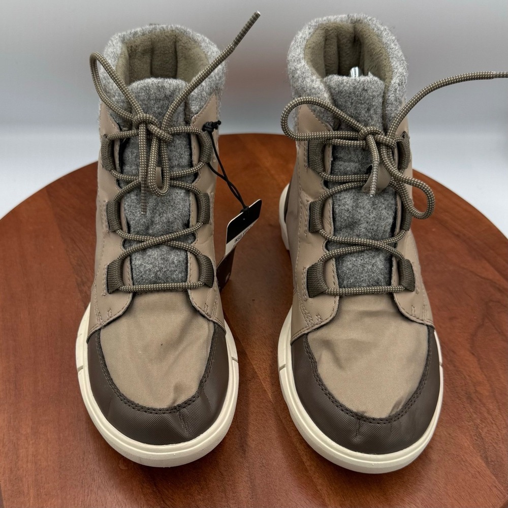 Sorel Explorer Next Carnival Waterproof Boots Womens 7.5 Tan Felt Lined Lace Up - Picture 3 of 14